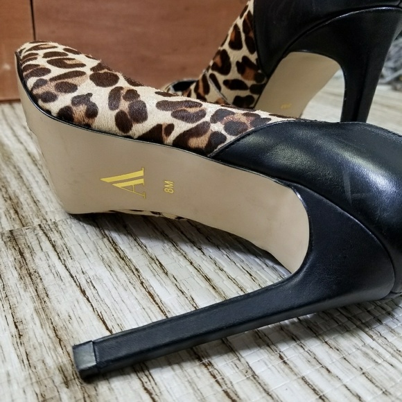 Ava & Aiden Black & Leopard Print Heel Size 8 - Picture 6 of 6